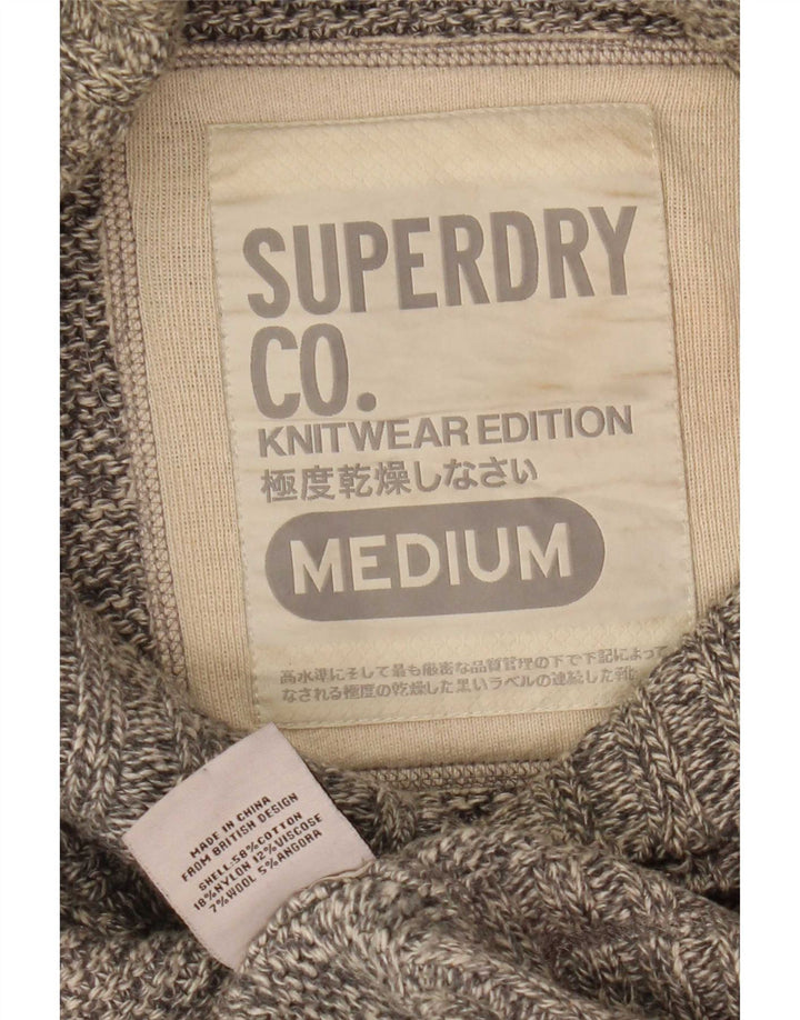 Superdry Cardigan sweater til mænd mellemgrå bomuld