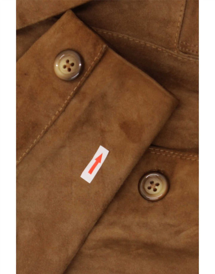 Samar Dame 4-knaps Ruskind Blazer Jacket UK 14 Medium Beige
