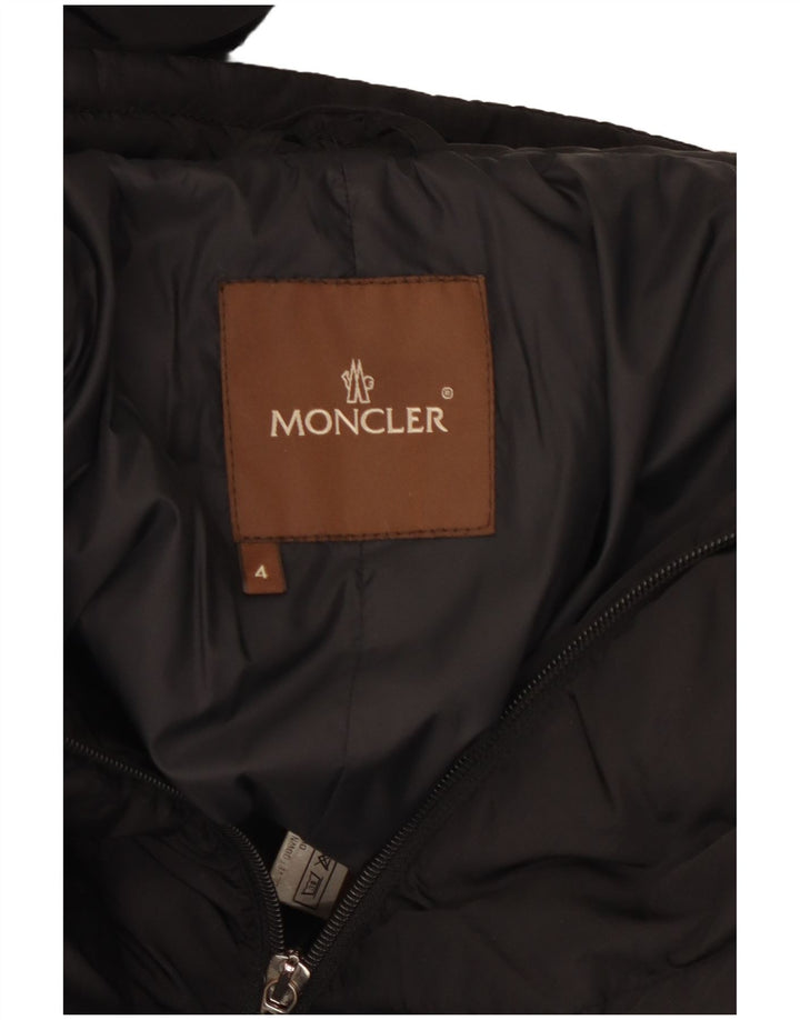 Moncler Dame Polstret Frakke Størrelse 4 XL Sort Polyamid