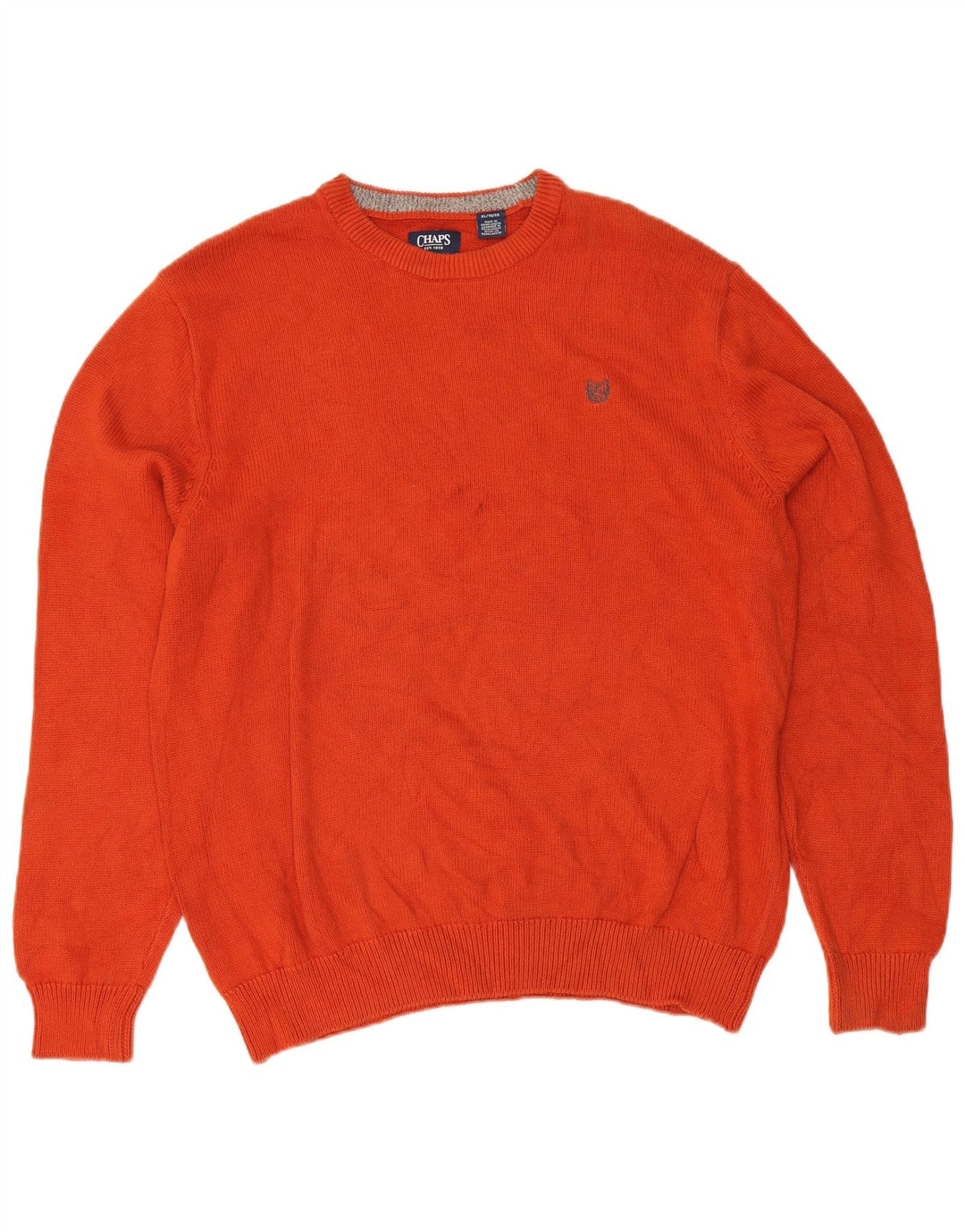 Chaps Herre Crew Neck Jumper Sweater XL Orange Bomuld