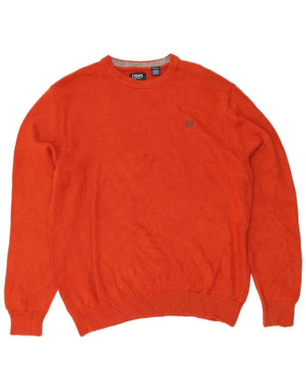 Chaps Herre Crew Neck Jumper Sweater XL Orange Bomuld