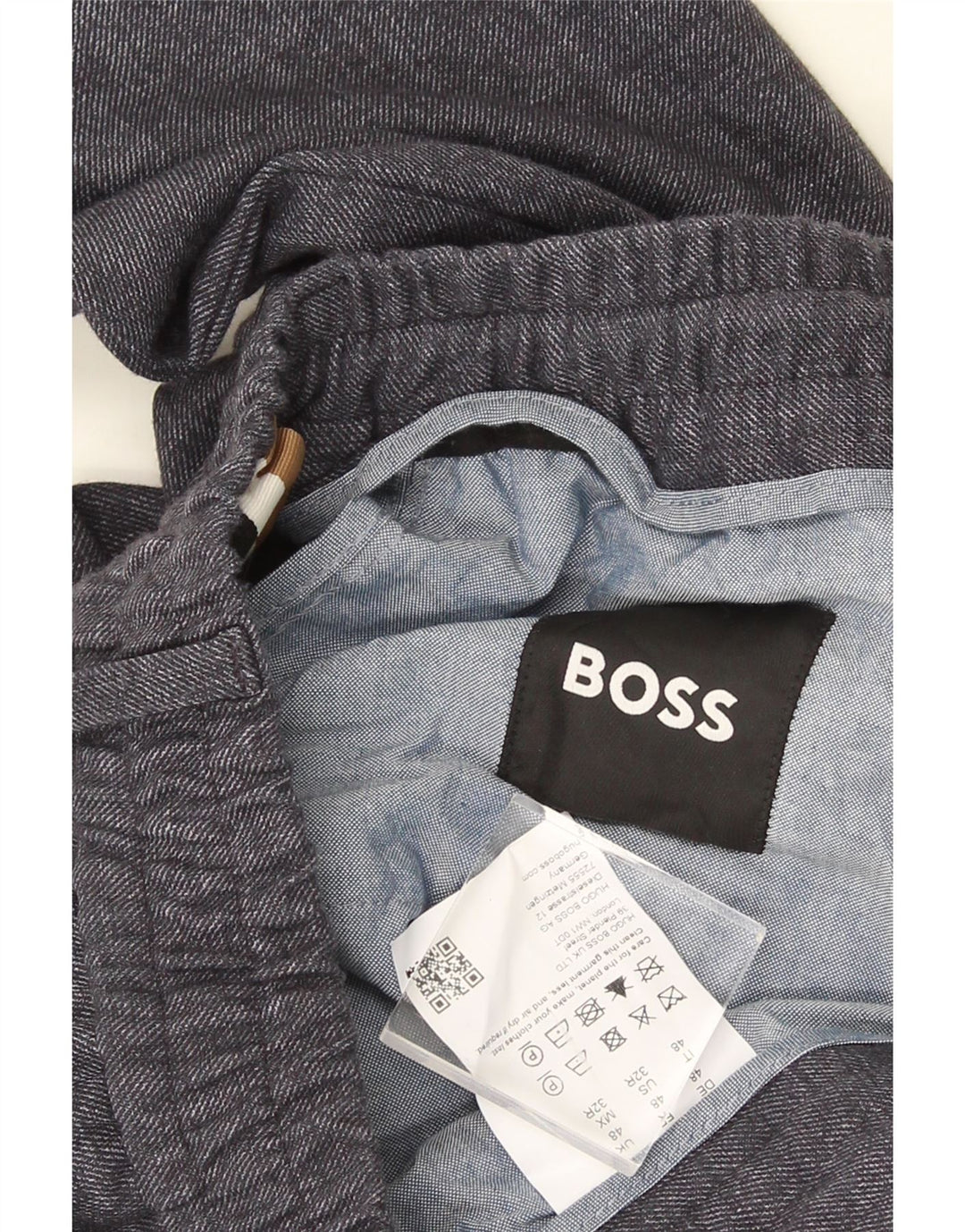HUGO BOSS Herre tilspidsede Chinobukser IT 48 Medium W32 L30 Grå Polyester