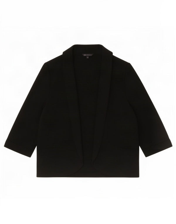 Marks & Spencer Womens 3/4 Sleeve Open Cardigan Top UK 16 Large Black