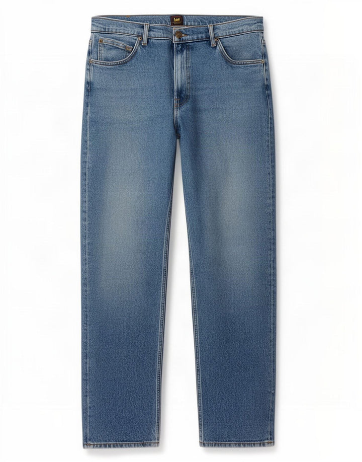 Lee Herre West Straight Jeans W34 L32 Blå Bomuld