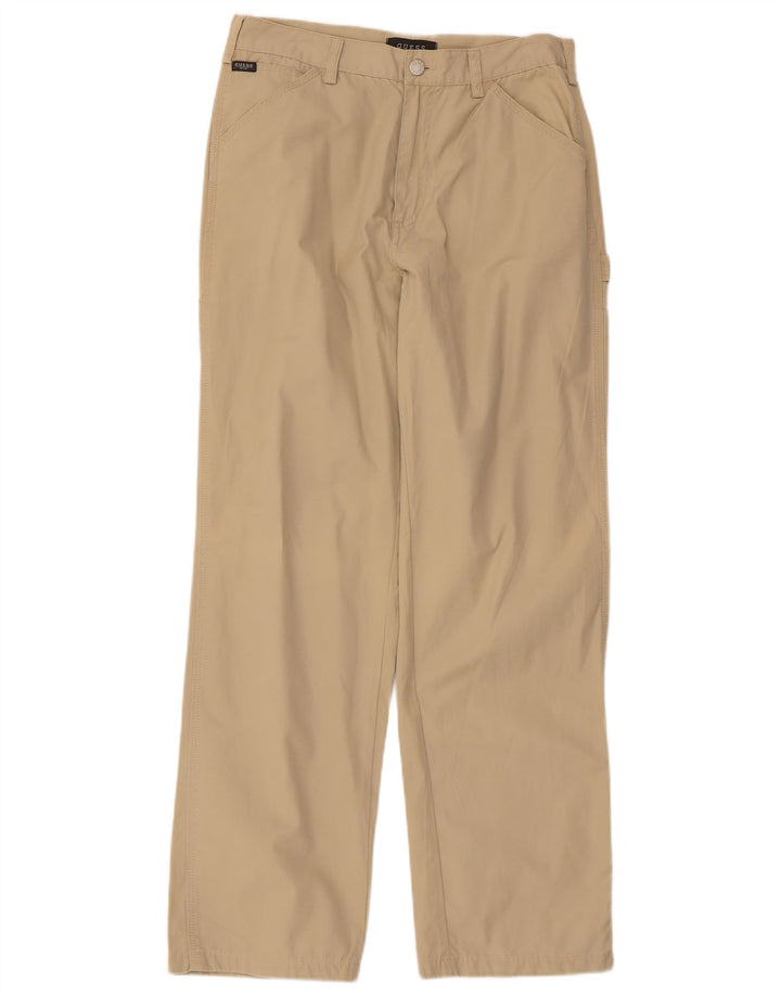 Guess Straight Cargo Bukser til mænd W32 L30 Beige Bomuld