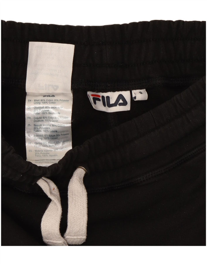 Fila Dame grafisk træningsdragt Bukser Joggers UK 8 Small Black Bomuld
