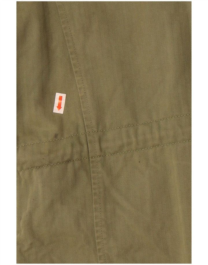Superdry Militærjakke med hætte til kvinder UK 12 Medium Khaki Bomuld