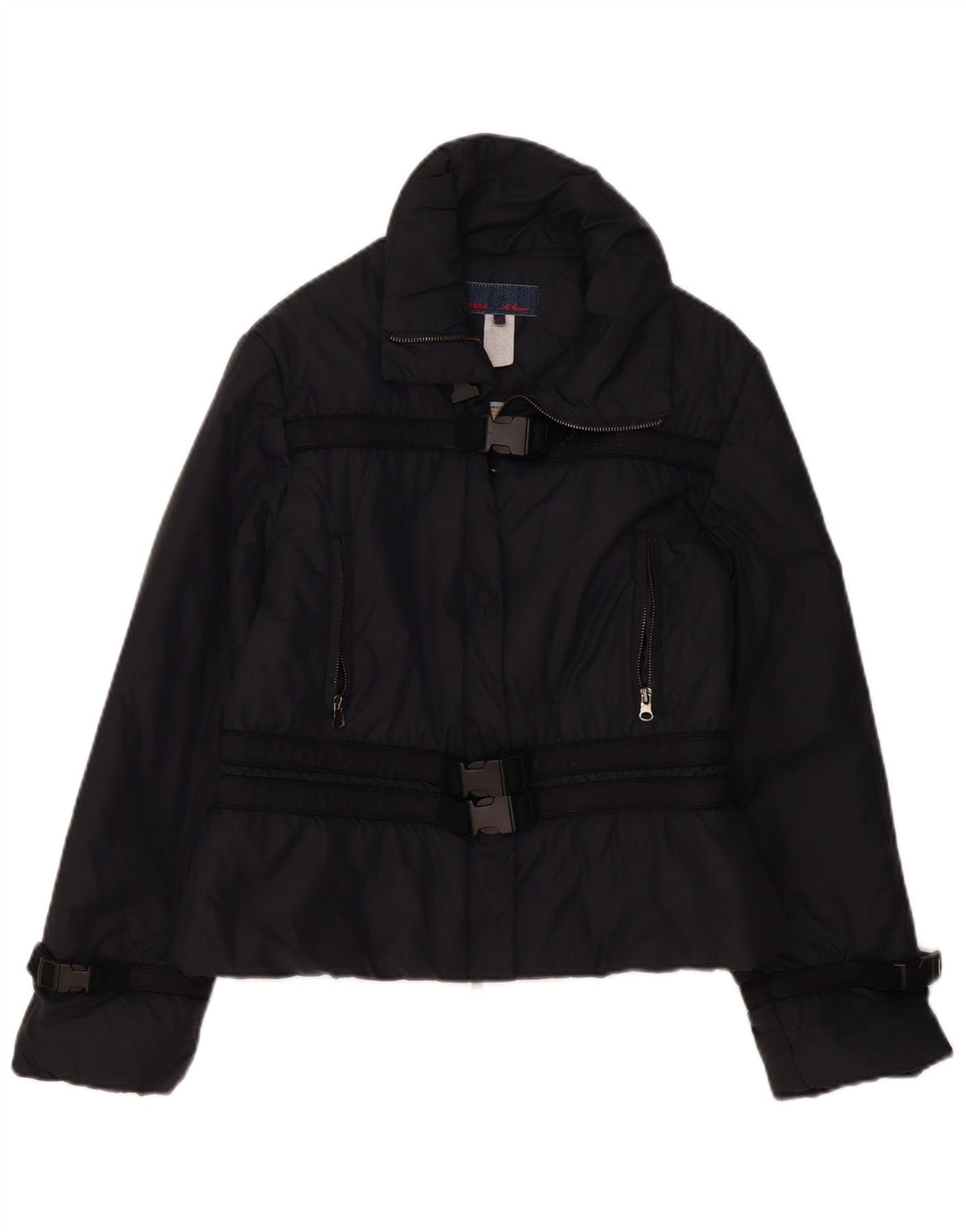 Les Copains Dame Grafisk Windbreaker Jacket IT 44 Medium Sort