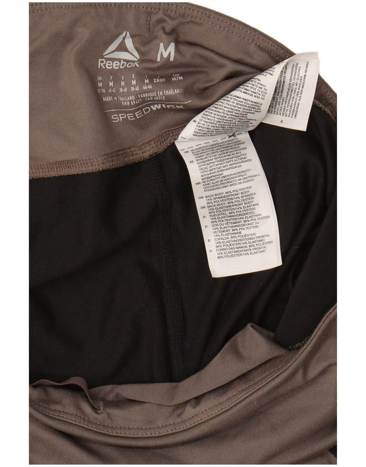 REEBOK Grafiske Leggings til kvinder UK 12/14 Medium Grey Colourblock Polyester