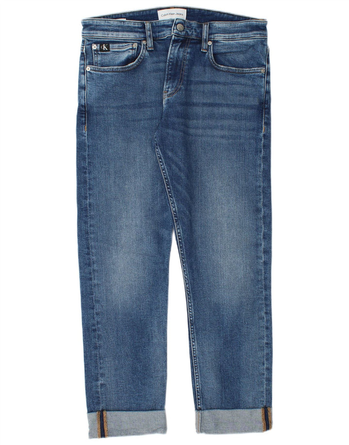Calvin Klein Straight Jeans til mænd W32 L27 blå bomuld