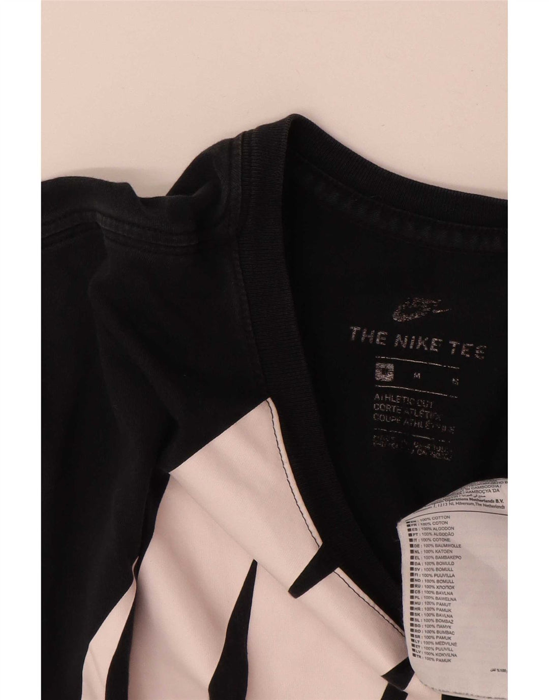 Nike Herre grafisk T-shirt Top Medium Sort Bomuld