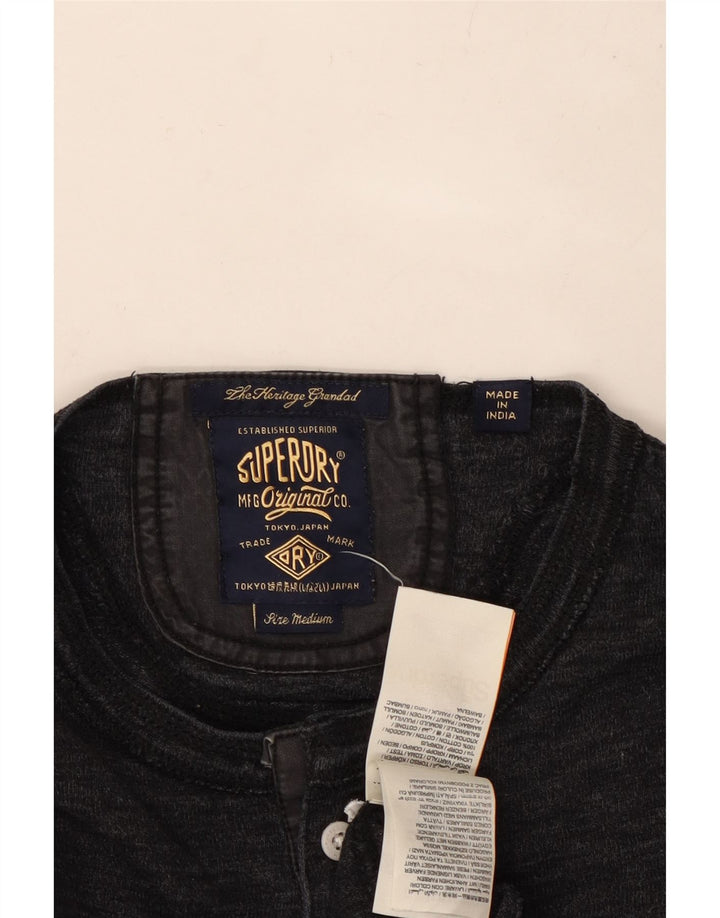 SUPERDRY Herre top Langærmet mellemgrå bomuld