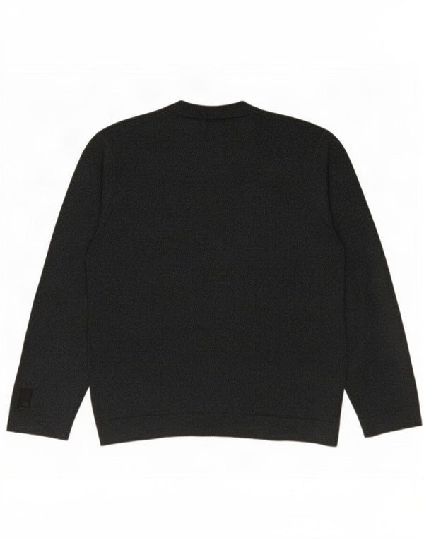 Calvin Klein Dame V-hals sweater UK 20 2XL Grå Flecked Acryl