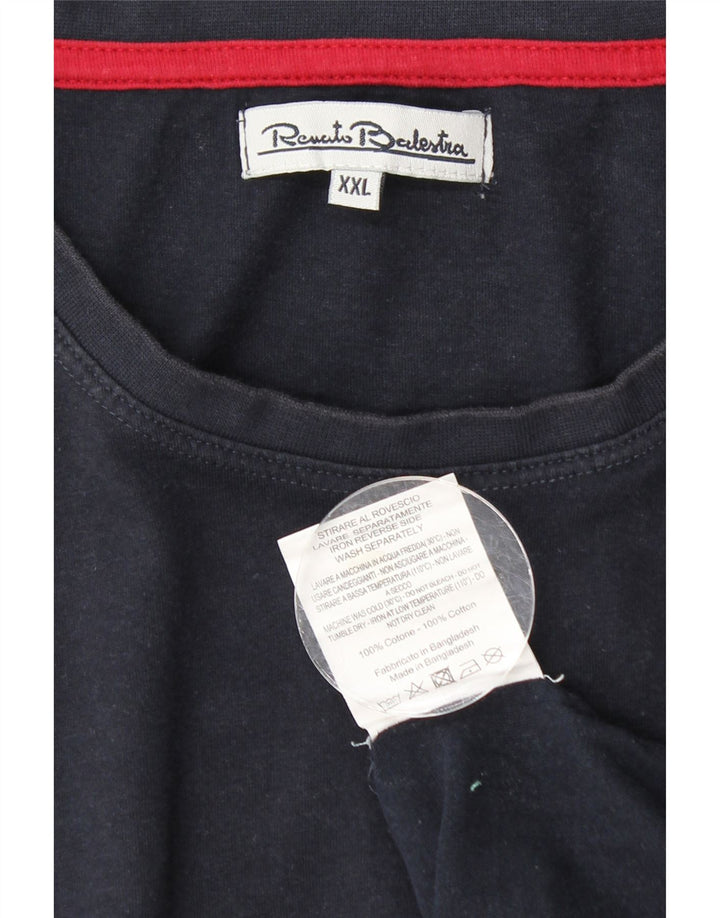 RENATO BALESTRA T-shirt top til kvinder 2XL marineblå bomuld