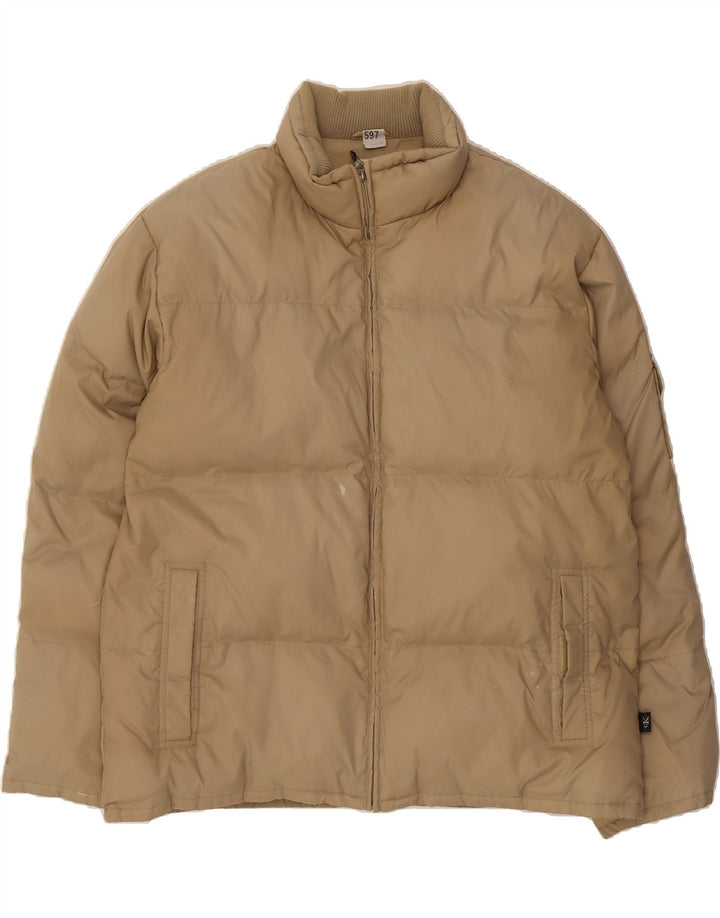 CALVIN KLEIN JEANS Mens Padded Jacket UK 42 XL Beige Nylon Vintage Calvin Klein Jeans and Second-Hand Calvin Klein Jeans from Messina Hembry 