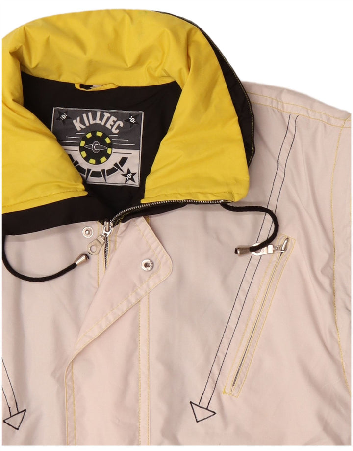 Killtec Herre grafisk regnjakke UK 40 Large White Colourblock Polyester