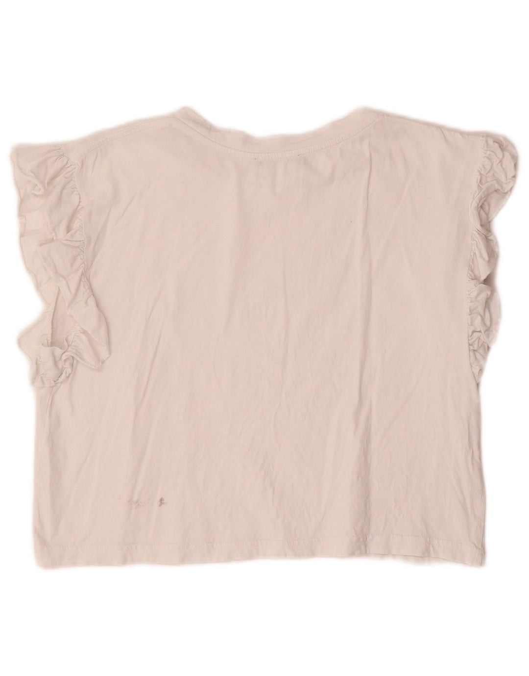 ZARA Womens Crop Bluse Top UK 10 Small Off White
