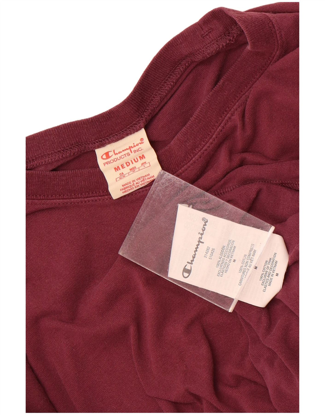 Champion Herre T-Shirt Top Medium Burgundy