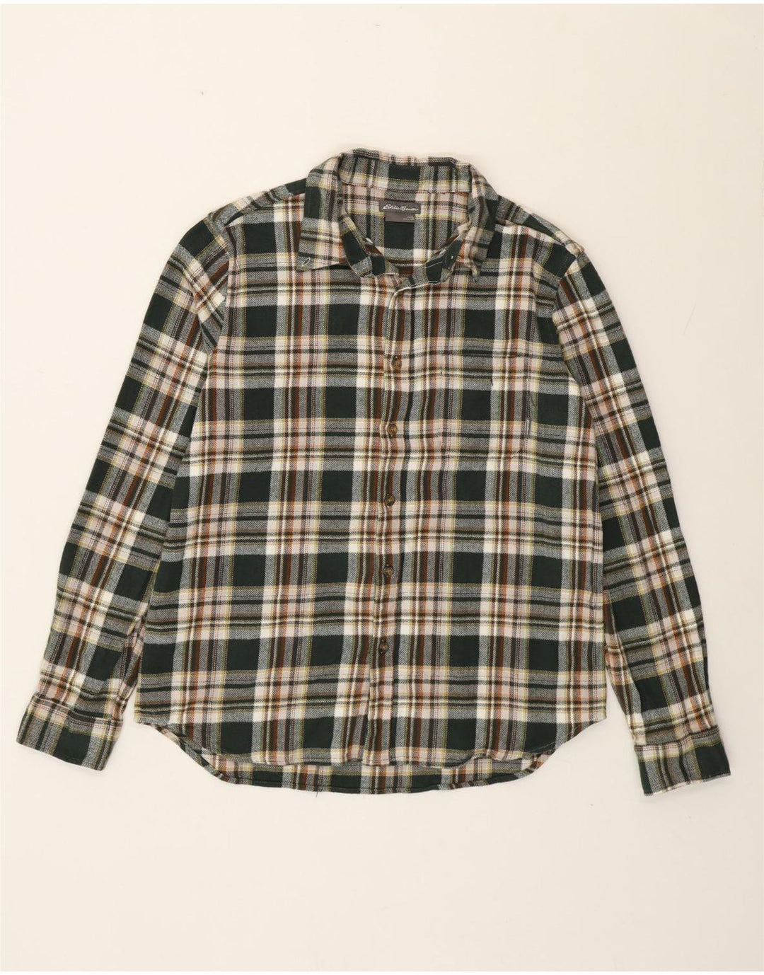 Eddie Bauer Herre Flanelskjorte Stor Grøn Plaid Bomuld
