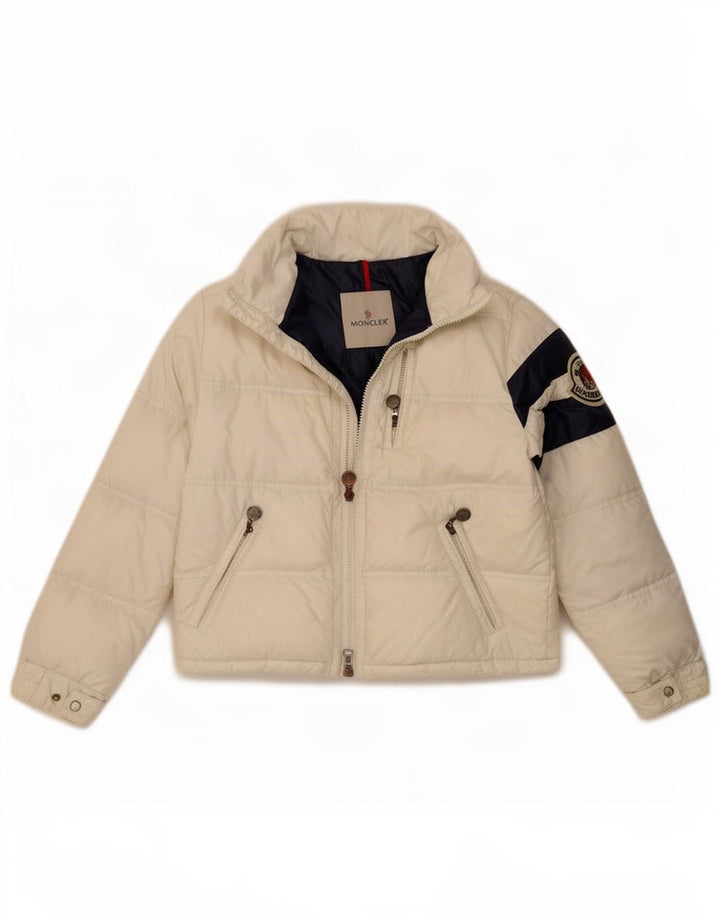 Moncler Piger Grafisk Polstret Jakke 9-10 År Hvid Colourblock Polyamid