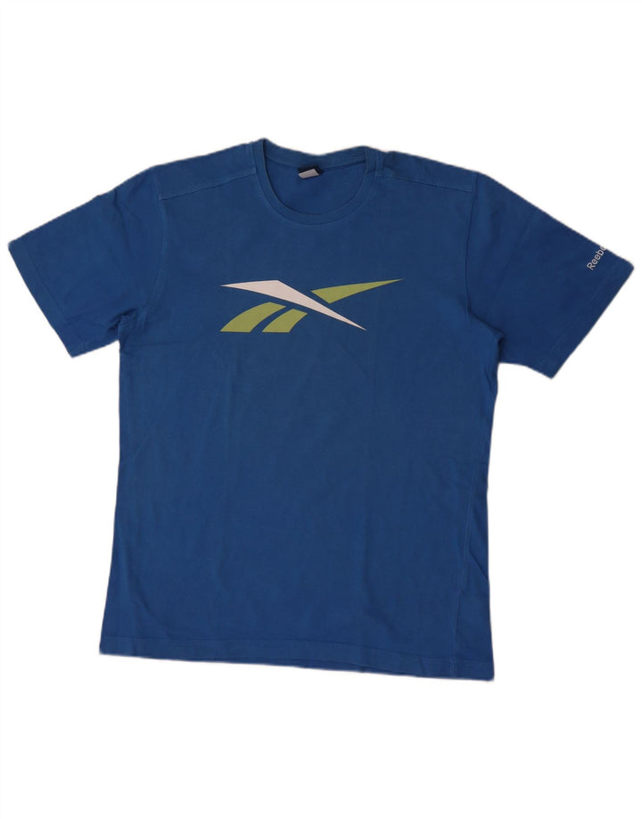 Reebok Herre grafisk T-shirt top mellemblå bomuld