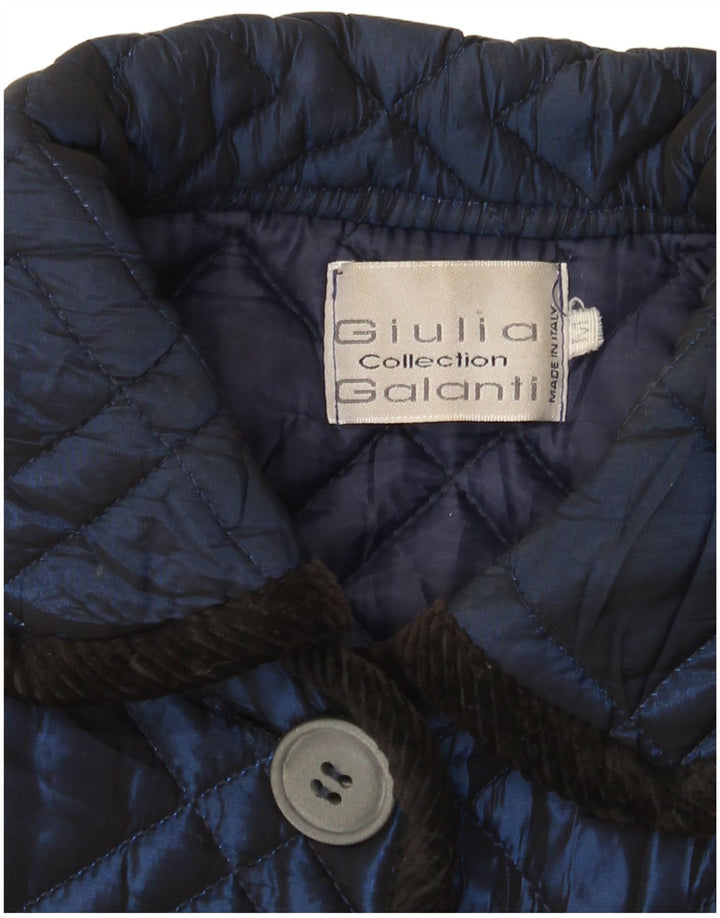 Giulia Galanti Quiltet jakke til kvinder UK 12 Medium Navy Blue