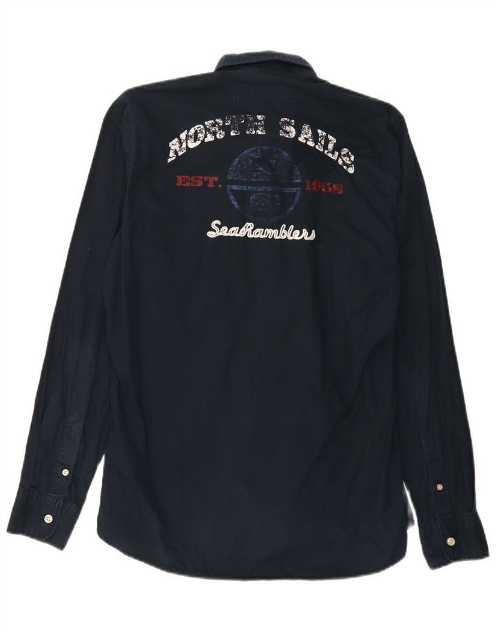 North Sails Herre grafisk skjorte lille marineblå bomuld