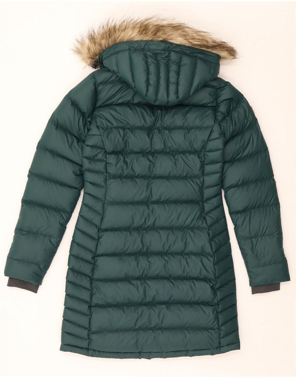 Rab Polstret frakke med hætte til kvinder UK 10 Lille grøn polyamid