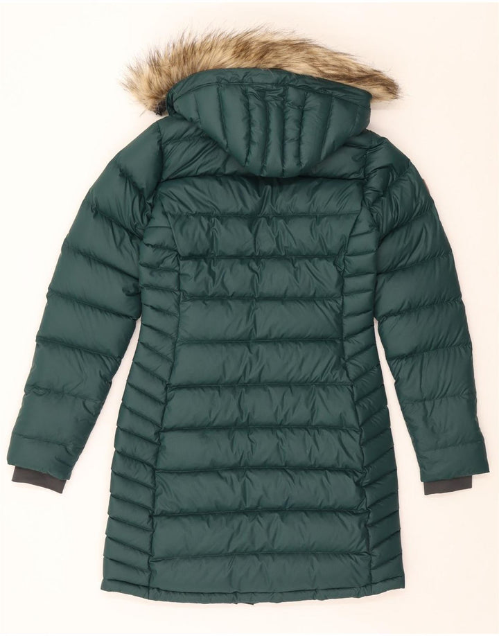 Rab Polstret frakke med hætte til kvinder UK 10 Lille grøn polyamid