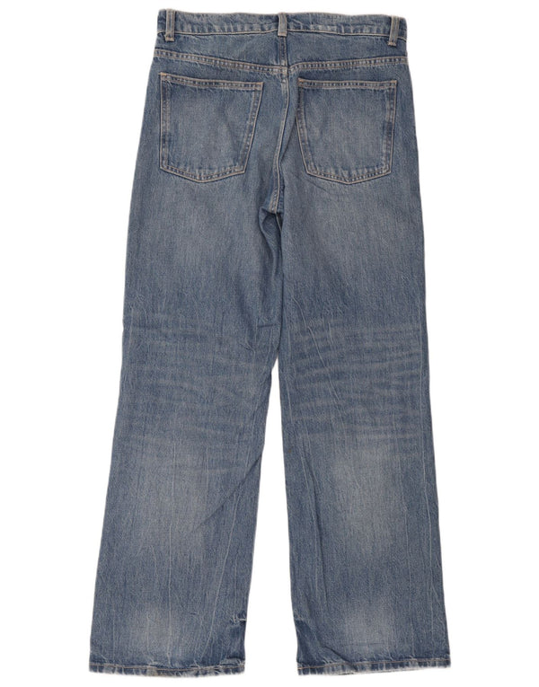 Zara Dame Jeans med brede ben EU 38 Small W28 L31 Blå Plettet