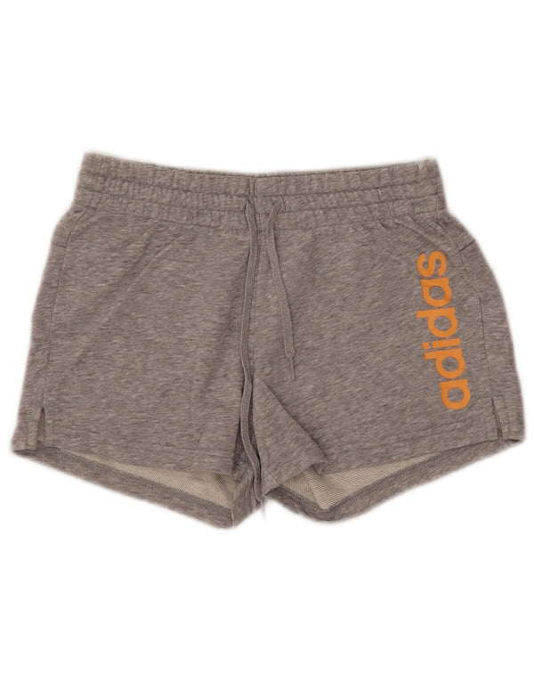 ADIDAS grafiske sportsshorts til kvinder UK 4/6 XS grå bomuld