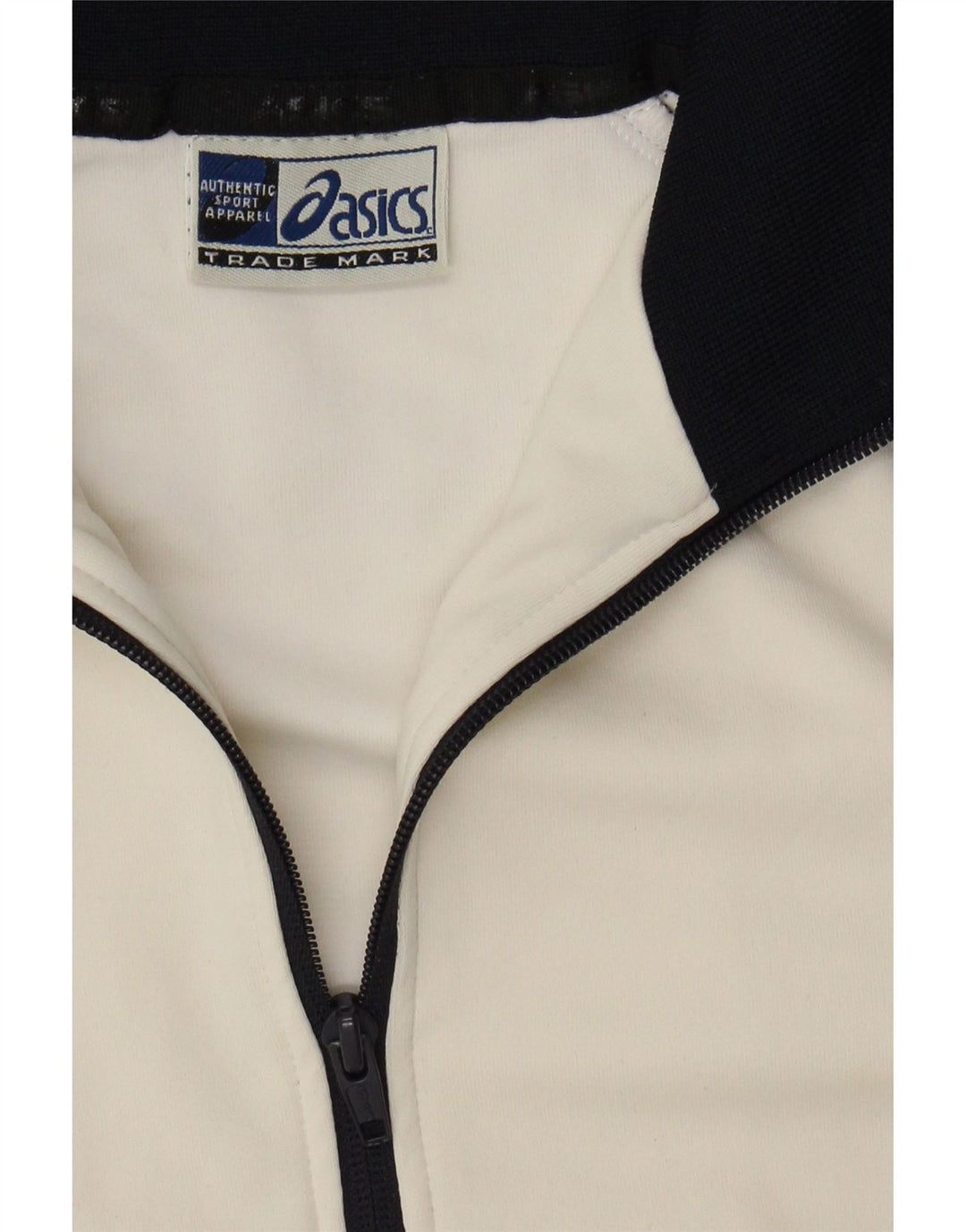 ASICS Womens Tracksuit Top Jacket UK 10 Small Off White Polyamide Vintage Asics and Second-Hand Asics from Messina Hembry 
