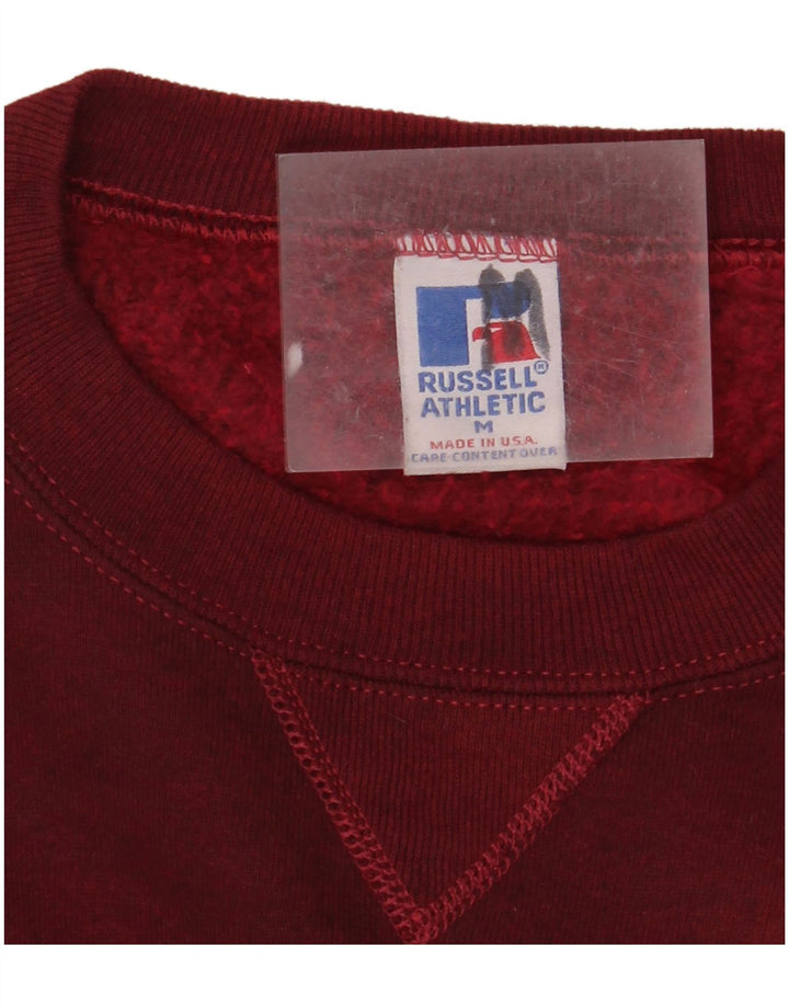 RUSSELL ATHLETIC Herre Sweatshirt Jumper Medium Burgundy Tie Dye Bomuld