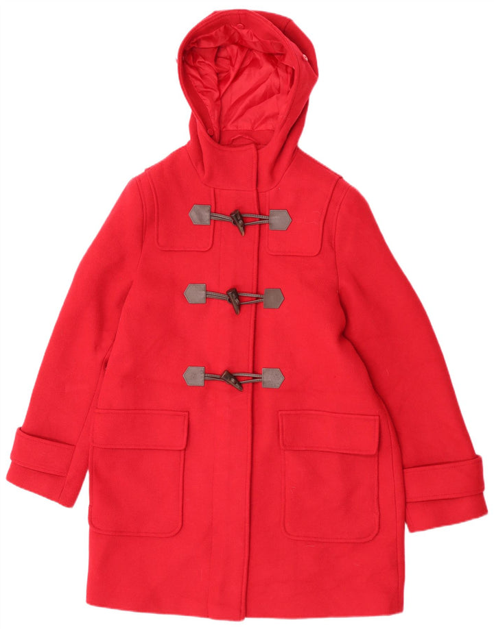Marks & Spencer Dame Hooded Duffel Coat UK 12 Medium Rød Polyester