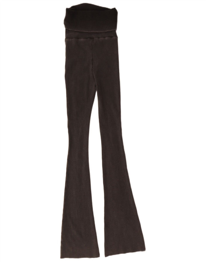 Zara Dame Flare Leggings UK 8 Small Grey Bomuld