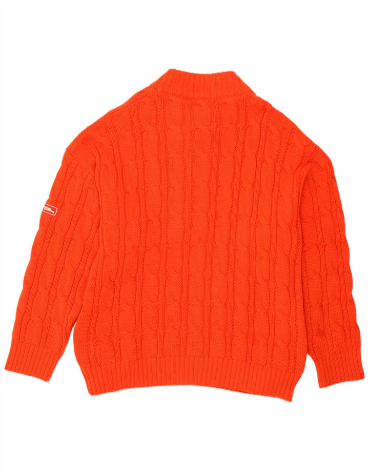 Marina Yachting Herre Button Neck Jumper Sweater Stor Orange Ny Uld