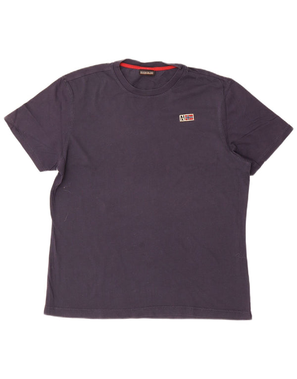 Napapijri Herre Geographic Graphic T-Shirt Top Medium Navy Blue