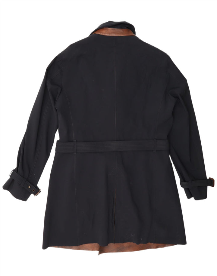 Giorgio Armani Trench Coat til mænd UK 38 Medium Navy Blue Colourblock