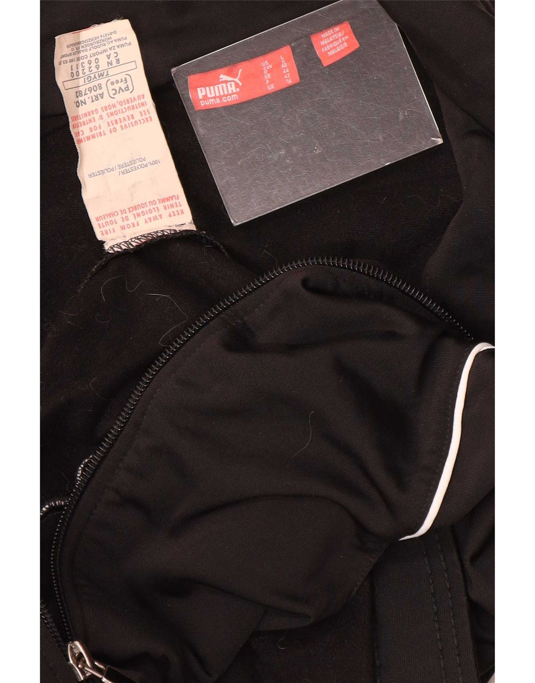Puma træningsdragt topjakke til kvinder UK 14 Large Black Colourblock Polyester