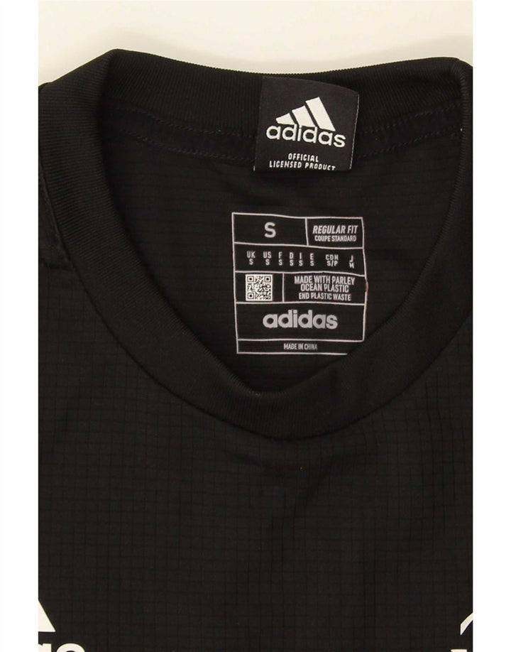 Adidas Herre All Blacks Regular Fit Grafisk T-Shirt Top Lille Sort