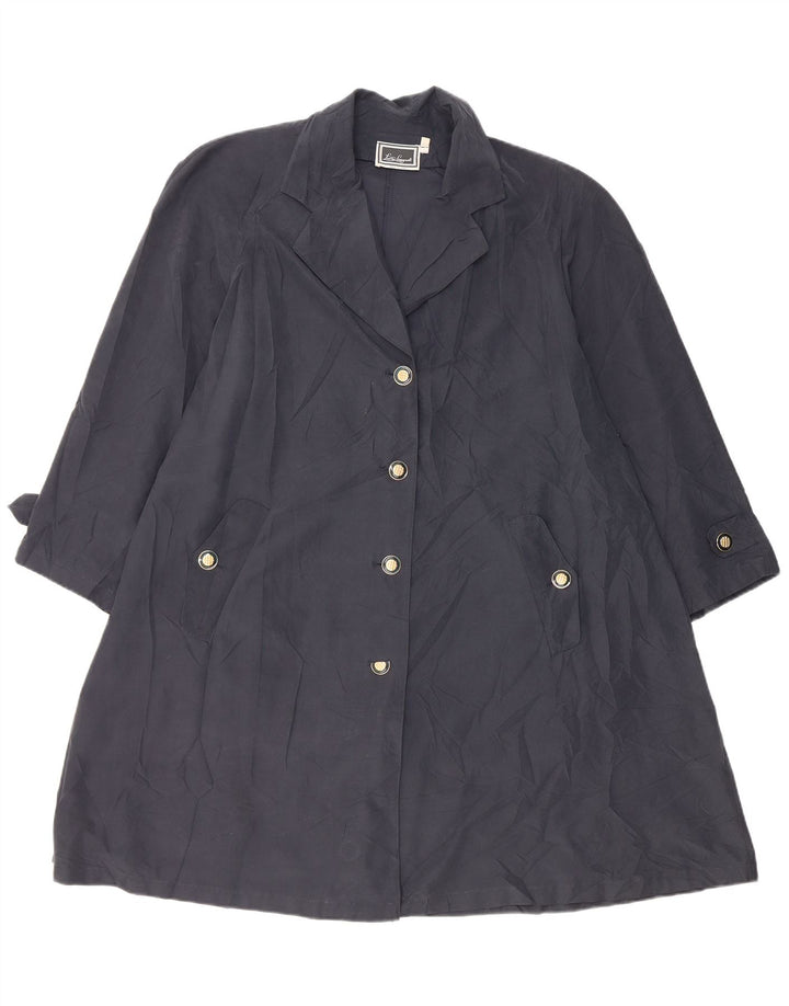 Luisa Spagnoli Dame Oversized Trench Coat UK 10 Small Navy Blue Polyester