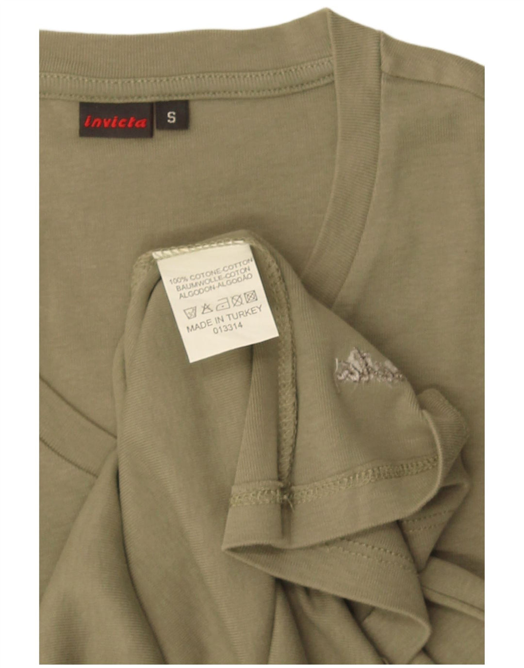 Invicta Dame T-Shirt Top UK 8 Small Khaki Bomuld