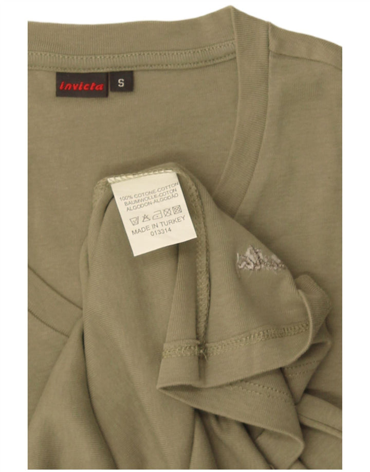 Invicta Dame T-Shirt Top UK 8 Small Khaki Bomuld