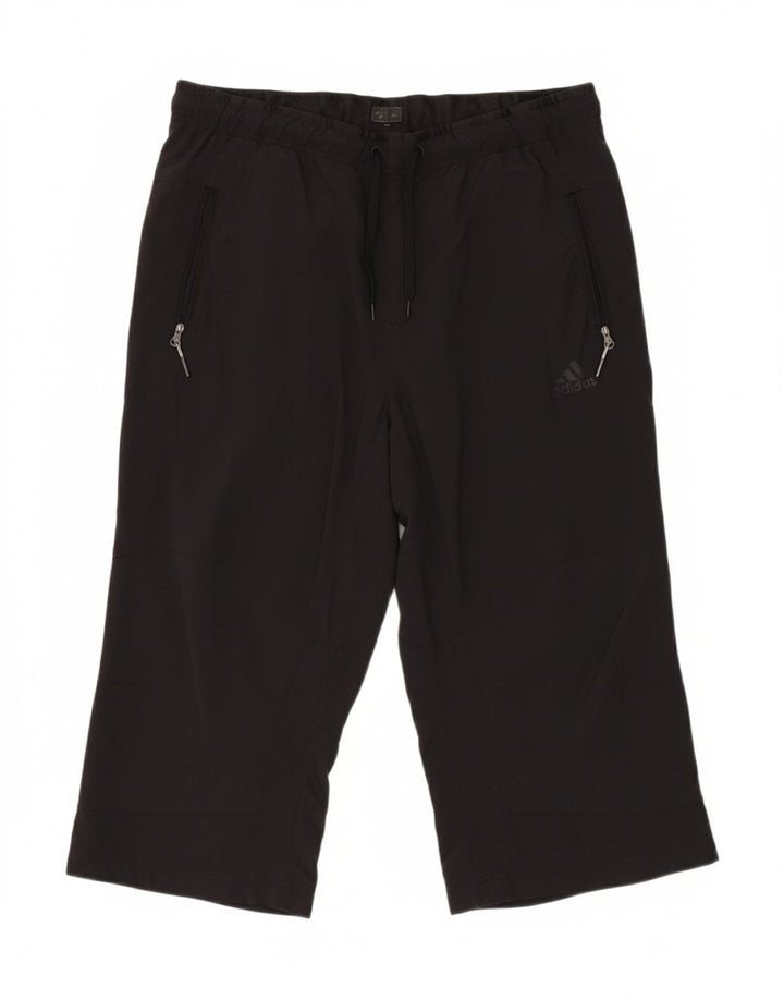 ADIDAS Womens Bermuda Sport Shorts UK 16 Large  Black Vintage Adidas and Second-Hand Adidas from Messina Hembry 