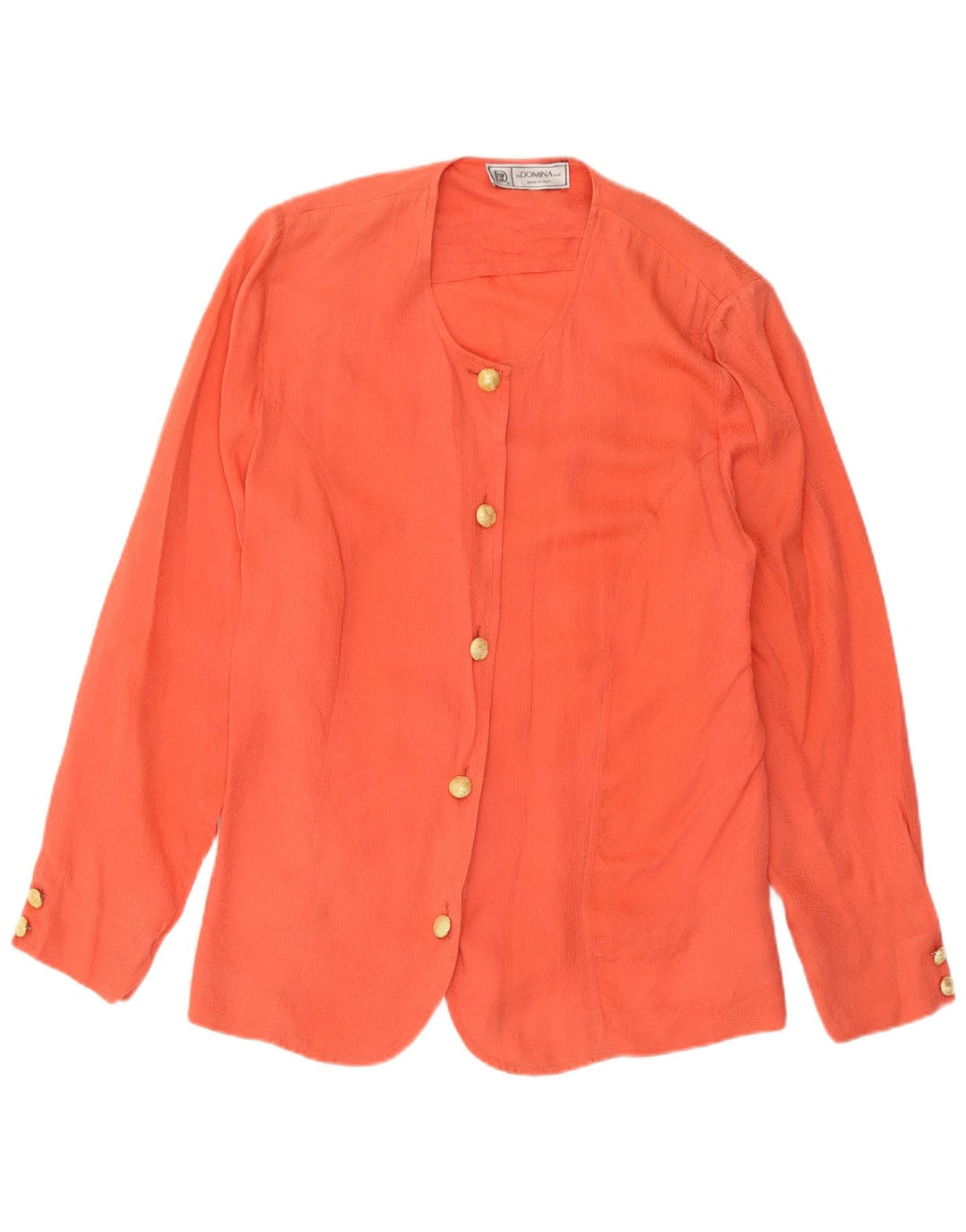 Domina Dame 5-knaps blazerjakke IT 48 XL Orange Silke