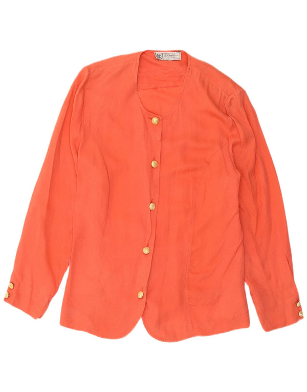 Domina Dame 5-knaps blazerjakke IT 48 XL Orange Silke