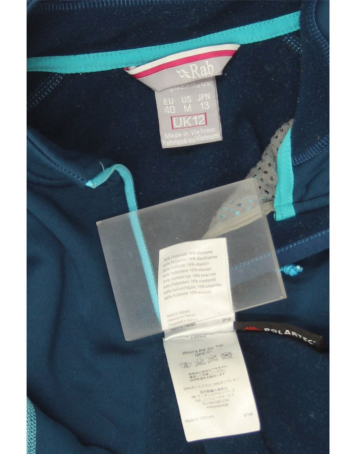 Rab Dame Zip Neck Sweatshirt Jumper UK 12 Medium Blue Polyester