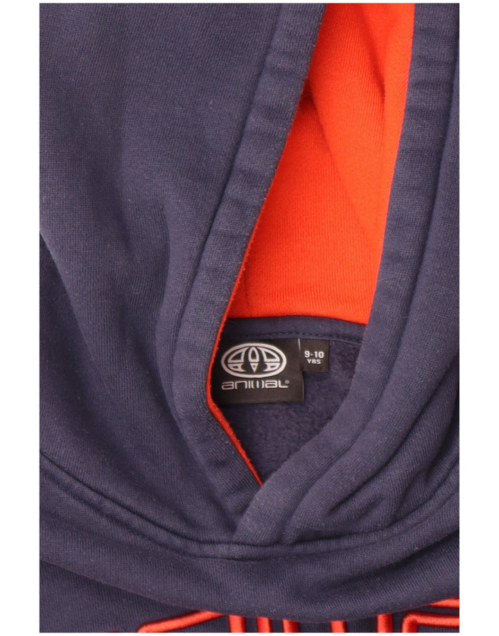 ANIMAL Grafisk hættetrøje til drenge 9-10 år Marineblå bomuld