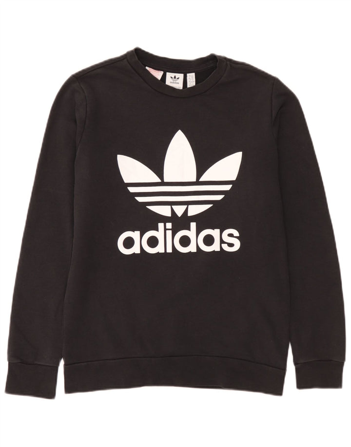 Adidas Boys Graphic Sweatshirt Jumper 13-14 år Sort Bomuld
