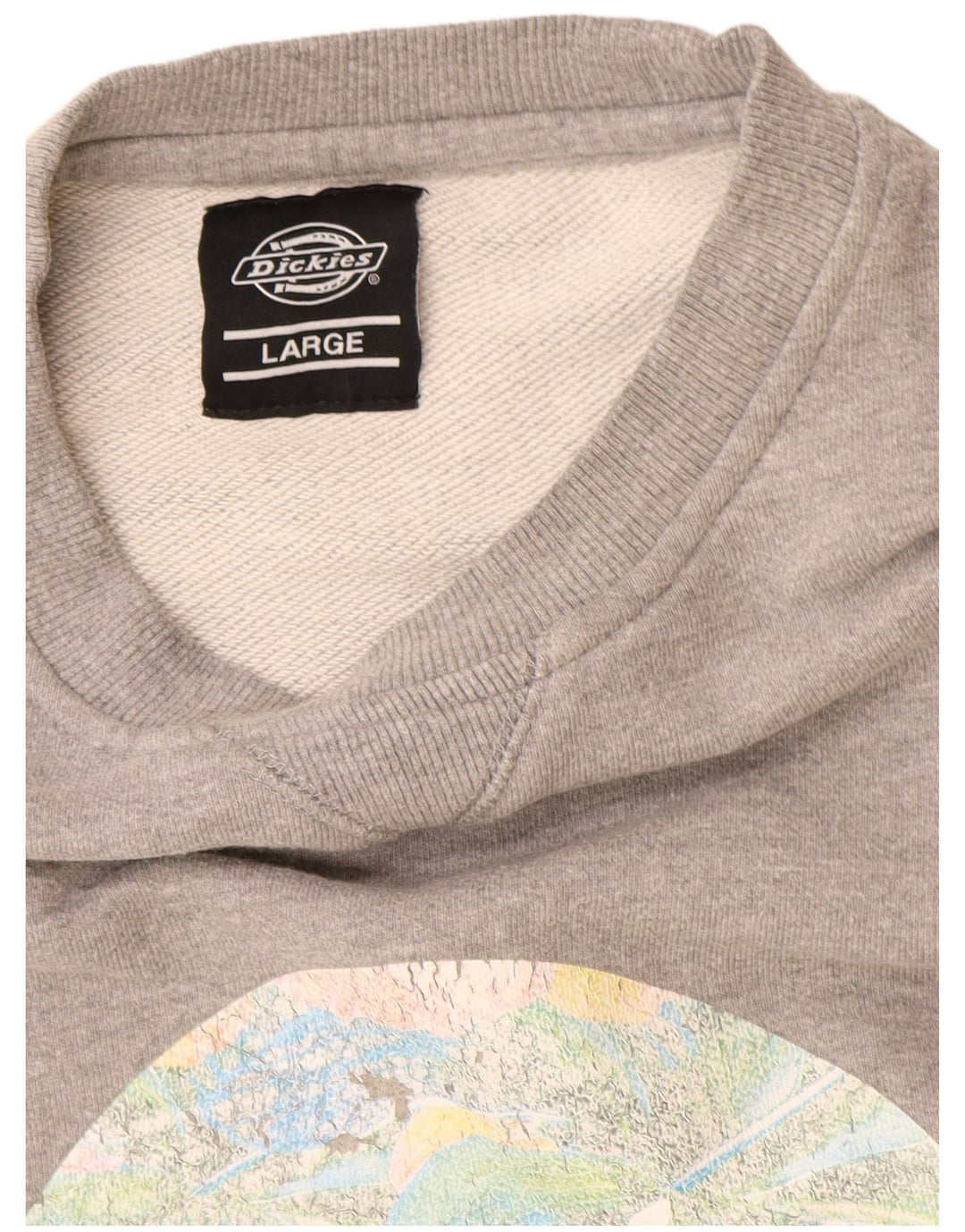 Dickies Herre Grafisk Sweatshirt Jumper Stor Grå Bomuld